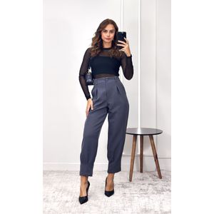 Calça Alfaiataria Cenoura - Cinza