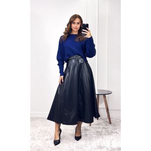 Blusa Curta Tricô Modal Eloá - Azul Escuro