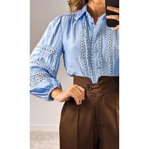 Camisa Guipir Selma - Azul Claro