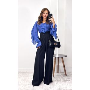 Calça Alfaiataria Cós Largo - Preto