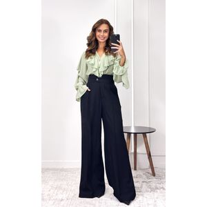 Calça Alfaiataria Cós Largo - Preto
