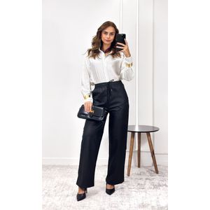 Calça Courino Reta - Preto