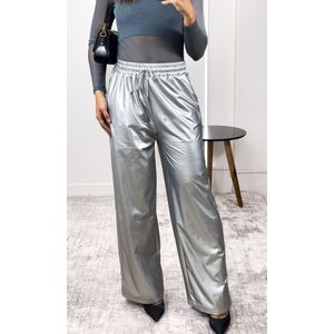 Calça Courino Reta - Prata