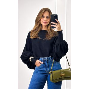 Blusa Ampla Tricô Modal Eloá - Preto
