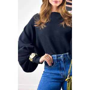 Blusa Ampla Tricô Modal Eloá - Preto