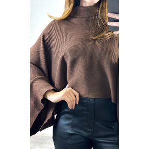 Blusa Ampla Tricô Eloá Golão - Marrom