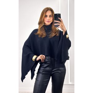 Blusa Ampla Tricô Eloá Golão - Preto
