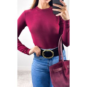 Blusa Cacharrel Manga Longa - Marsala