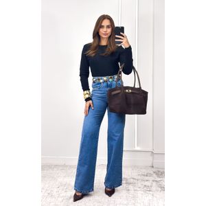 Blusa Cacharrel Manga Longa - Preto