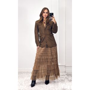 Maxi Blazer Suede - Marrom