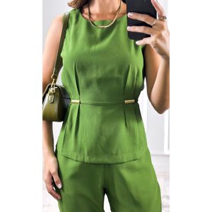 Calça Alfaiataria Wide Leg Dorot - Verde Médio