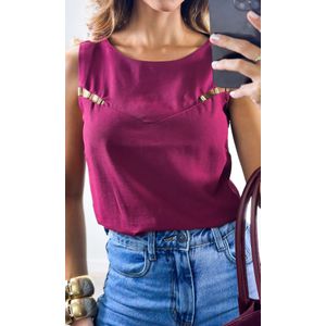 Blusa Cavada Recorte no Busto - Bordô