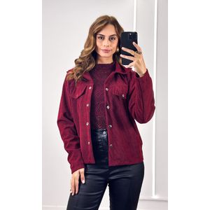 Maxi Casaco Suede Texturizado - Bordô
