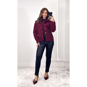 Maxi Casaco Suede Texturizado - Bordô