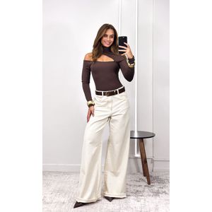 Calça Jeans Baggy - Bege