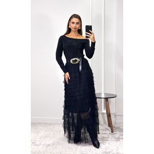 Body Assimétrico com Brilho - Preto