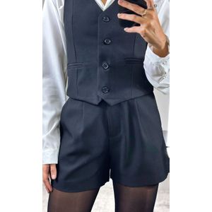 Conjunto Alfaiataria Colete e Short Mormo - Preto
