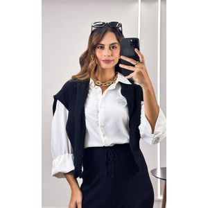 Conjunto Tricô Modal Blusa e Calça Elena - Preto