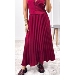 Conjunto Alfaiataria Colete e Saia Plissada - Marsala