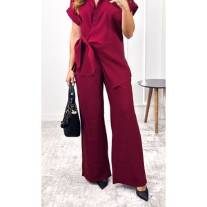 Conjunto Camisa Nó e Calça - Bordô
