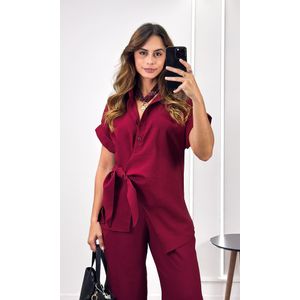 Conjunto Camisa Nó e Calça - Bordô