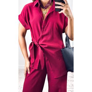 Conjunto Camisa Nó e Calça - Bordô