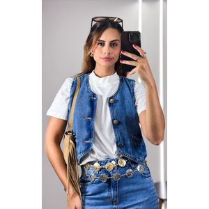 Camiseta Genevieve com Gola - Branco