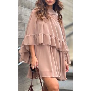Vestido Curto Capa - Caqui