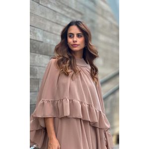 Vestido Curto Capa - Caqui