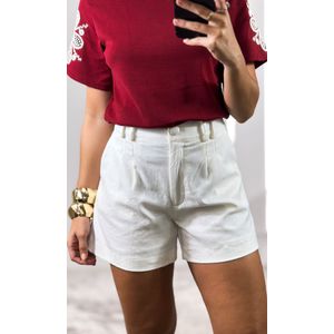 Camiseta Malha Manga Crochê - Bordô