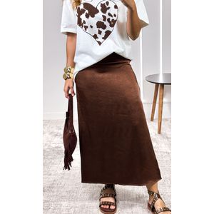Camiseta Boho Chic Cow Print - Off/Marrom