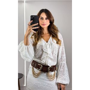 Bata Rendada Hael - Branco