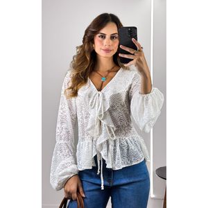 Bata Rendada Hael - Branco