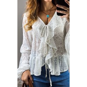 Bata Rendada Hael - Branco