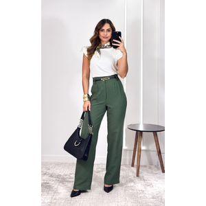 Calça Wide Leg com Cinto Haze - Verde