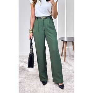 Calça Wide Leg com Cinto Haze - Verde