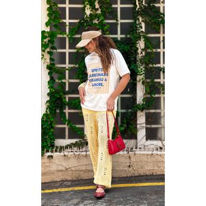 Calça Aladim Crochê - Amarelo