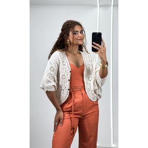 Conjunto Cropped e Calça Cenoura - Laranja