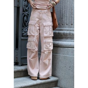Calça Jeans Cargo Utility - Rose Claro