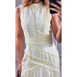 Vestido Laise Cavado Gola Alta - Amarelo