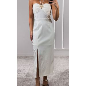 Vestido Alfaiataria Reto Decote Estrela - Off