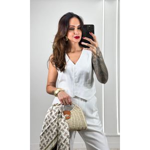 Colete Clássico Linho - Branco