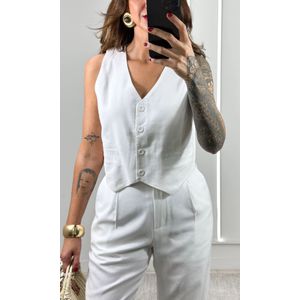 Colete Clássico Linho - Branco