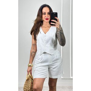 Colete Clássico Linho - Branco