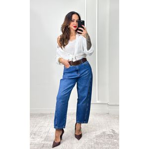 Calça Jeans Balloom Recortes - Azul Nebulizado