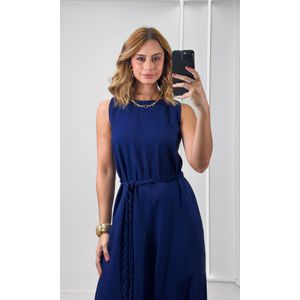 Macacão Liocel Cinto Tressê - Azul Marinho