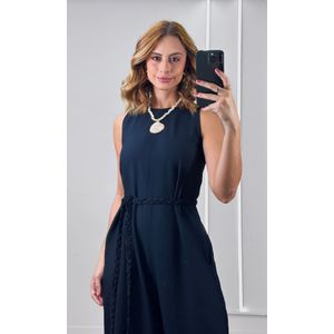 Macacão Liocel Cinto Tressê - Preto