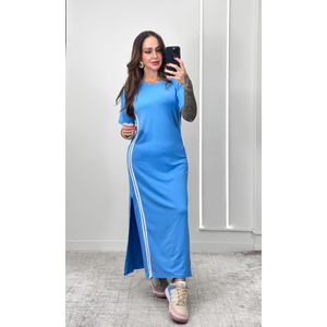 Vestido Malha Track - Azul Candy