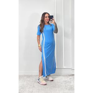 Vestido Malha Track - Azul Candy