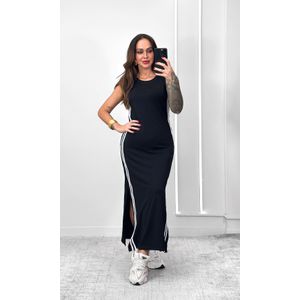 Vestido Cavado Malha Track - Preto
